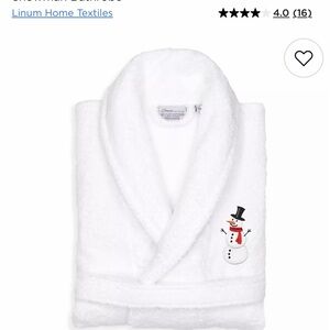 Embroidered Snowman Turkish Cotton Robe